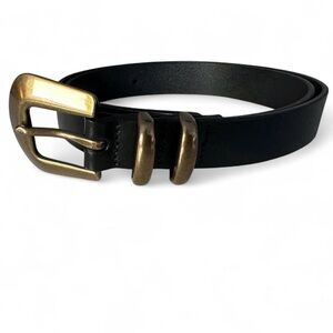 Banana Republic Black Belt with Gold Buckle